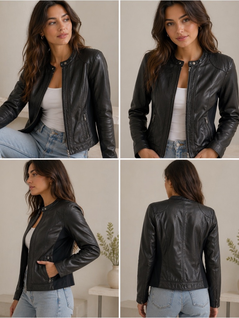 G.H. Bass & Co. Black Moto Faux Leather • XL